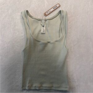 SKIMS Light Green Ribbed Tank Top